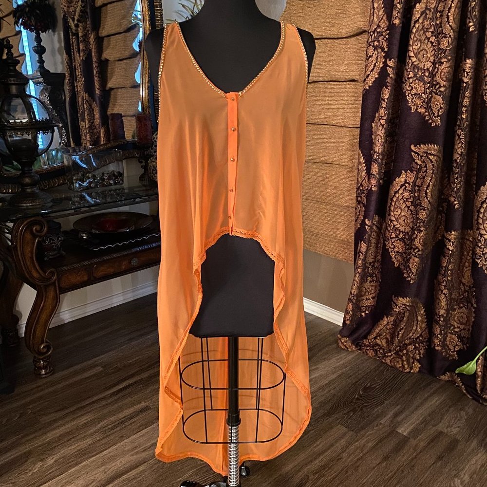 #157 Sheer High Low Top by Bebe